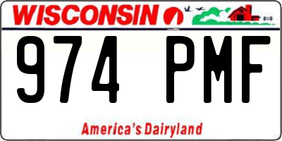 WI license plate 974PMF