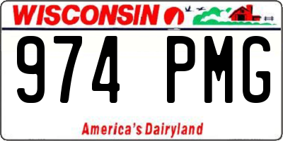 WI license plate 974PMG