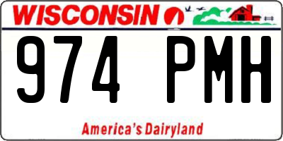 WI license plate 974PMH