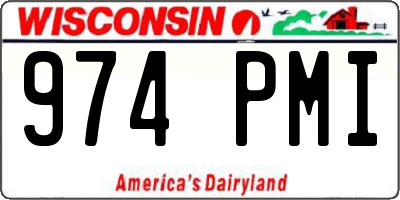 WI license plate 974PMI