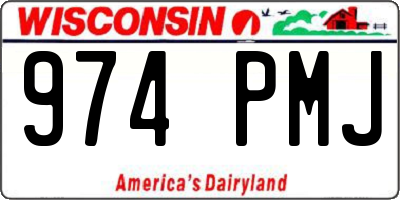 WI license plate 974PMJ