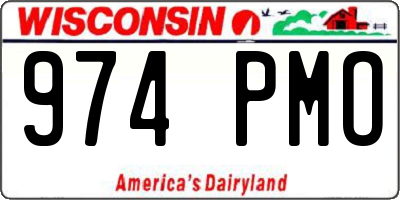 WI license plate 974PMO