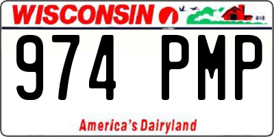 WI license plate 974PMP