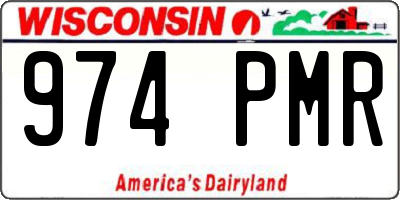 WI license plate 974PMR