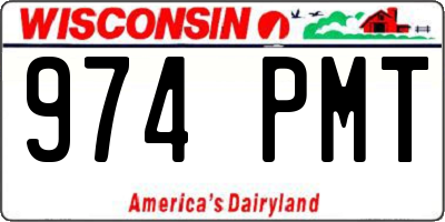 WI license plate 974PMT