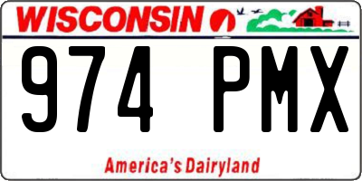 WI license plate 974PMX