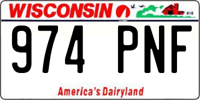 WI license plate 974PNF