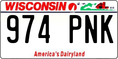 WI license plate 974PNK