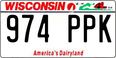 WI license plate 974PPK
