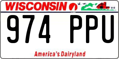 WI license plate 974PPU