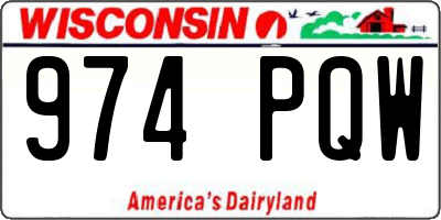 WI license plate 974PQW