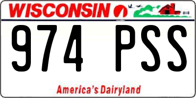 WI license plate 974PSS