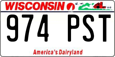 WI license plate 974PST