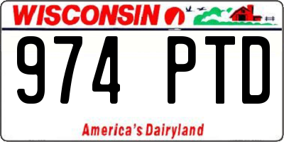 WI license plate 974PTD