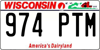 WI license plate 974PTM