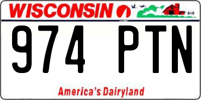 WI license plate 974PTN