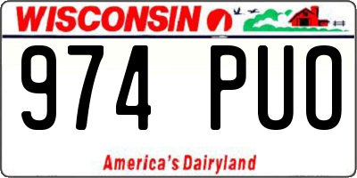 WI license plate 974PUO