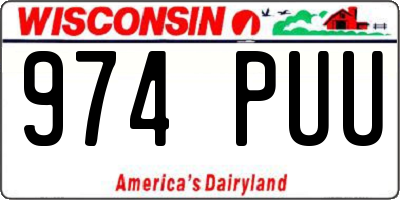 WI license plate 974PUU