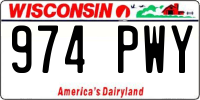 WI license plate 974PWY