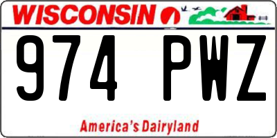 WI license plate 974PWZ