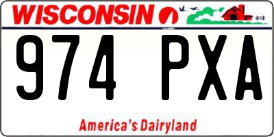 WI license plate 974PXA