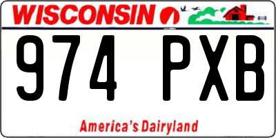 WI license plate 974PXB