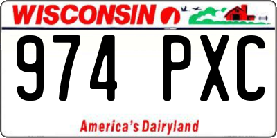 WI license plate 974PXC