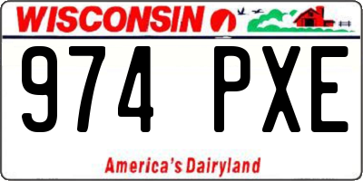 WI license plate 974PXE