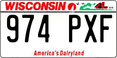 WI license plate 974PXF