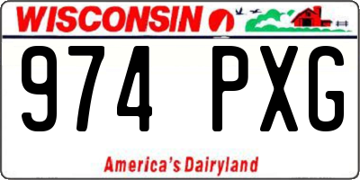 WI license plate 974PXG