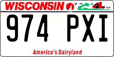 WI license plate 974PXI