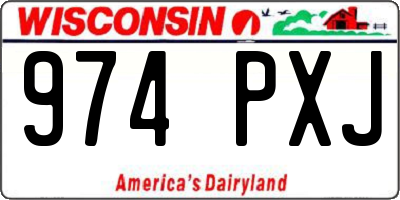 WI license plate 974PXJ
