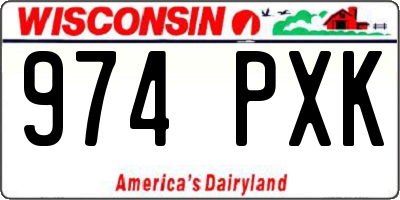 WI license plate 974PXK