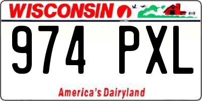 WI license plate 974PXL