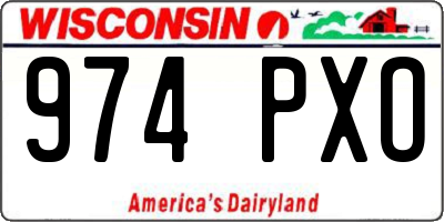 WI license plate 974PXO