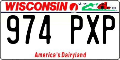 WI license plate 974PXP