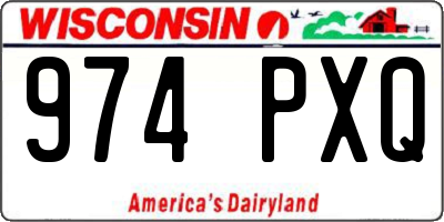 WI license plate 974PXQ
