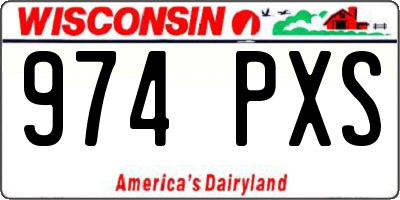 WI license plate 974PXS