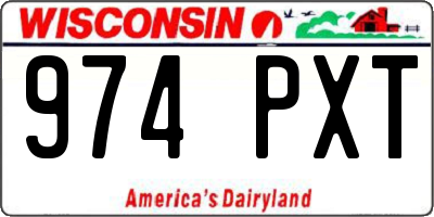 WI license plate 974PXT