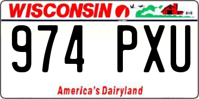 WI license plate 974PXU