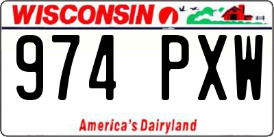 WI license plate 974PXW