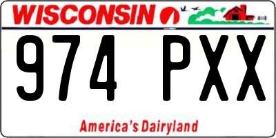 WI license plate 974PXX