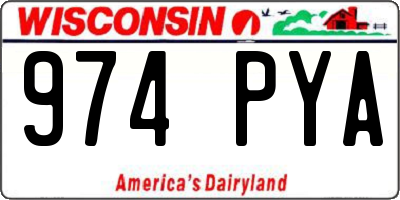WI license plate 974PYA