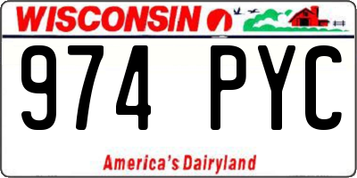 WI license plate 974PYC