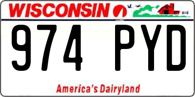 WI license plate 974PYD
