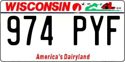 WI license plate 974PYF