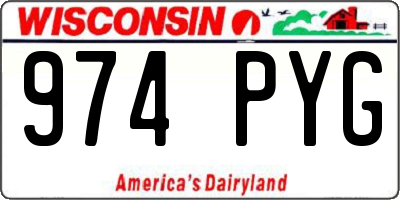 WI license plate 974PYG