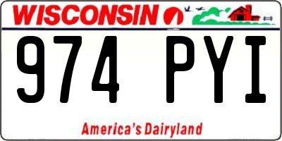 WI license plate 974PYI