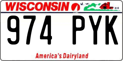 WI license plate 974PYK