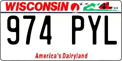 WI license plate 974PYL